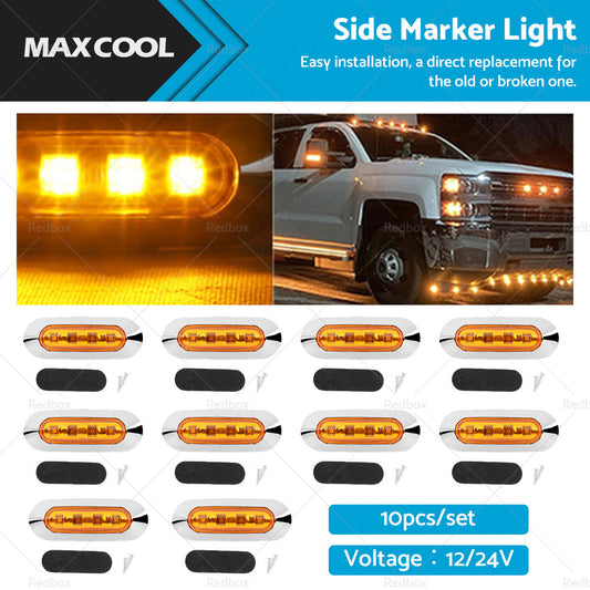 10x Clearance Light LED Side Marker Suitable For Truck Trailer Lorry Lamp Amber-0
