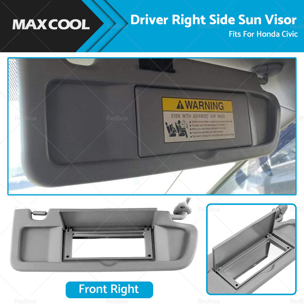 RH Right Hand Driver Side Sun Visor  D. Grey  For Honda Civic FD 2006~2012 Sedan-0