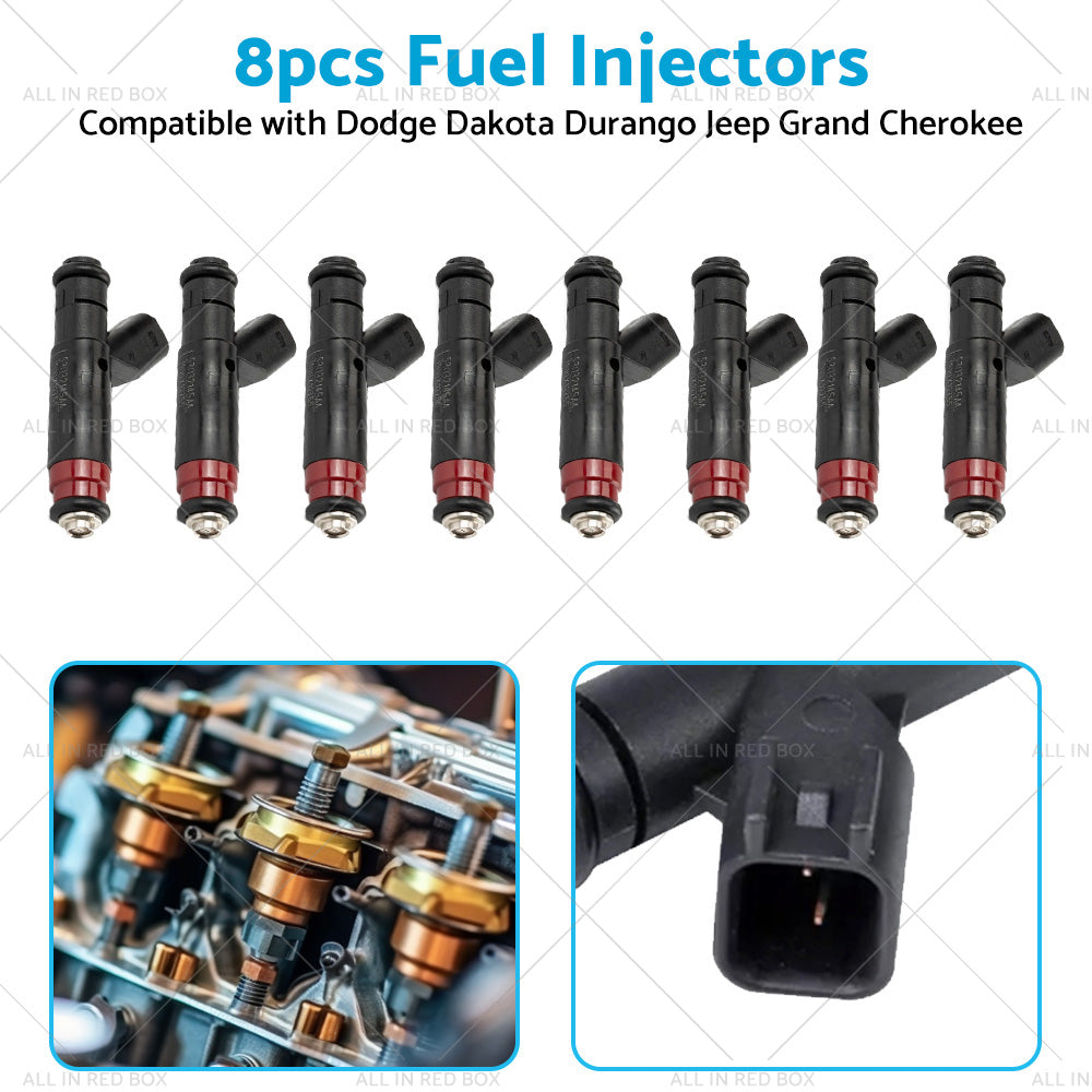8PCS Fuel Injector 53032145AA Suitable For Dodge Ram Jeep Grand Cherokee 01-03-4