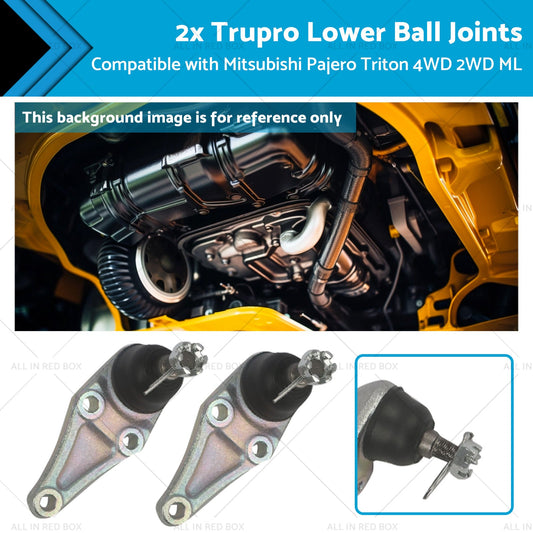 2x Trupro Lower Ball Joints Suitable for Mitsubishi Pajero Triton 4WD 2WD ML-0