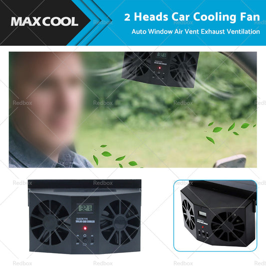 Solar Powered Car Cooling Fan Cooler Auto Window Air Vent Exhaust Ventilation-1