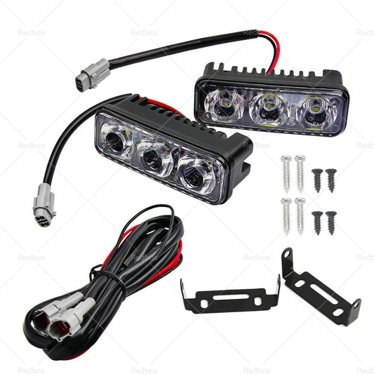 2X Super Bright 3 LED Daylight Running Lights Daytime Driving Light DRL White-1