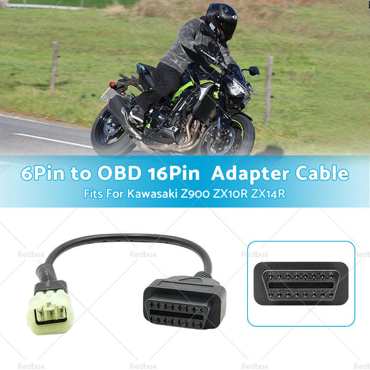 6 Pin OBD For Kawasaki Motorcycle Connector Diagnostic Tool Adapter Plug Cable-0
