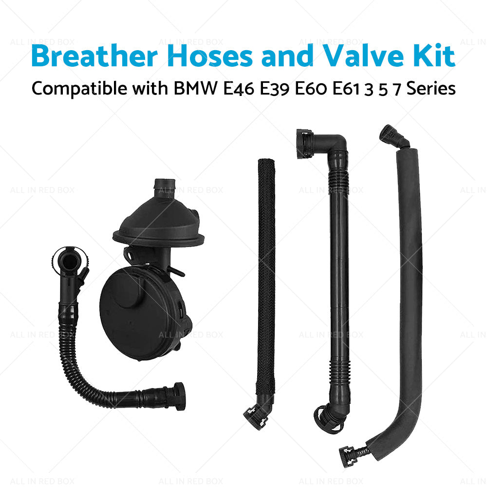 5PCS Crankcase Vent Valve  and  Breather Hose Kit Suitable for BMW M52 M54 E46 X3 X5-3