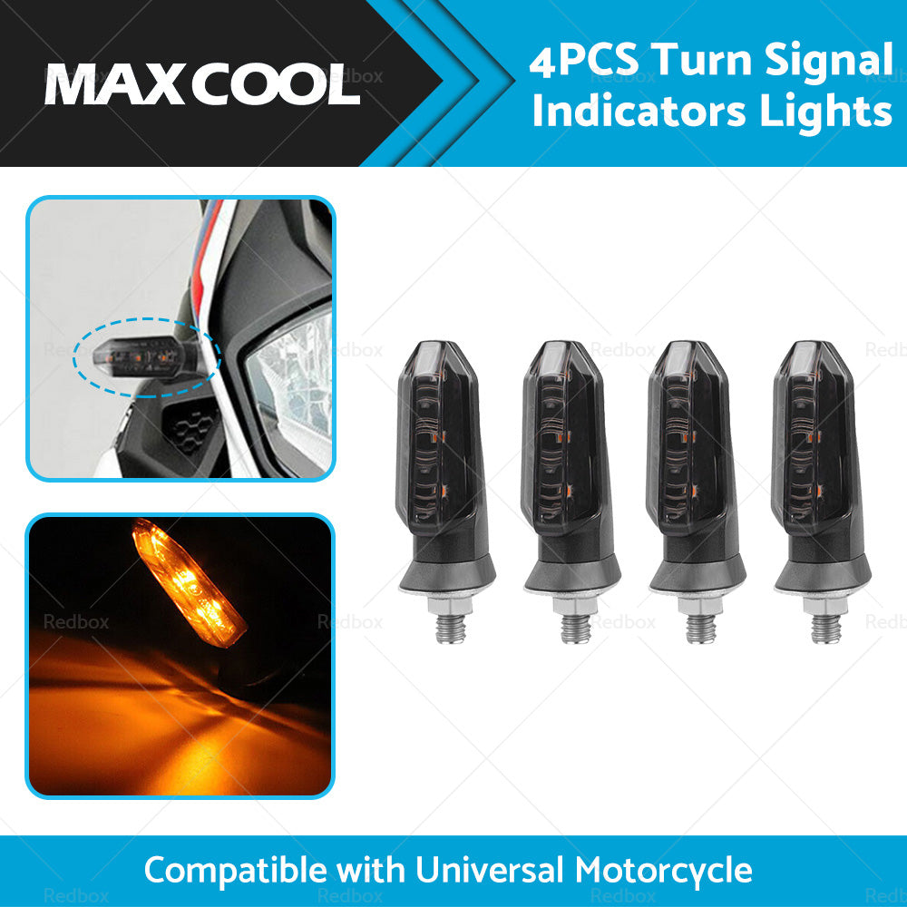 4 x Motorcycle Indicators Bike LED Turn Signal Light Blinkers Amber Universal AU-2