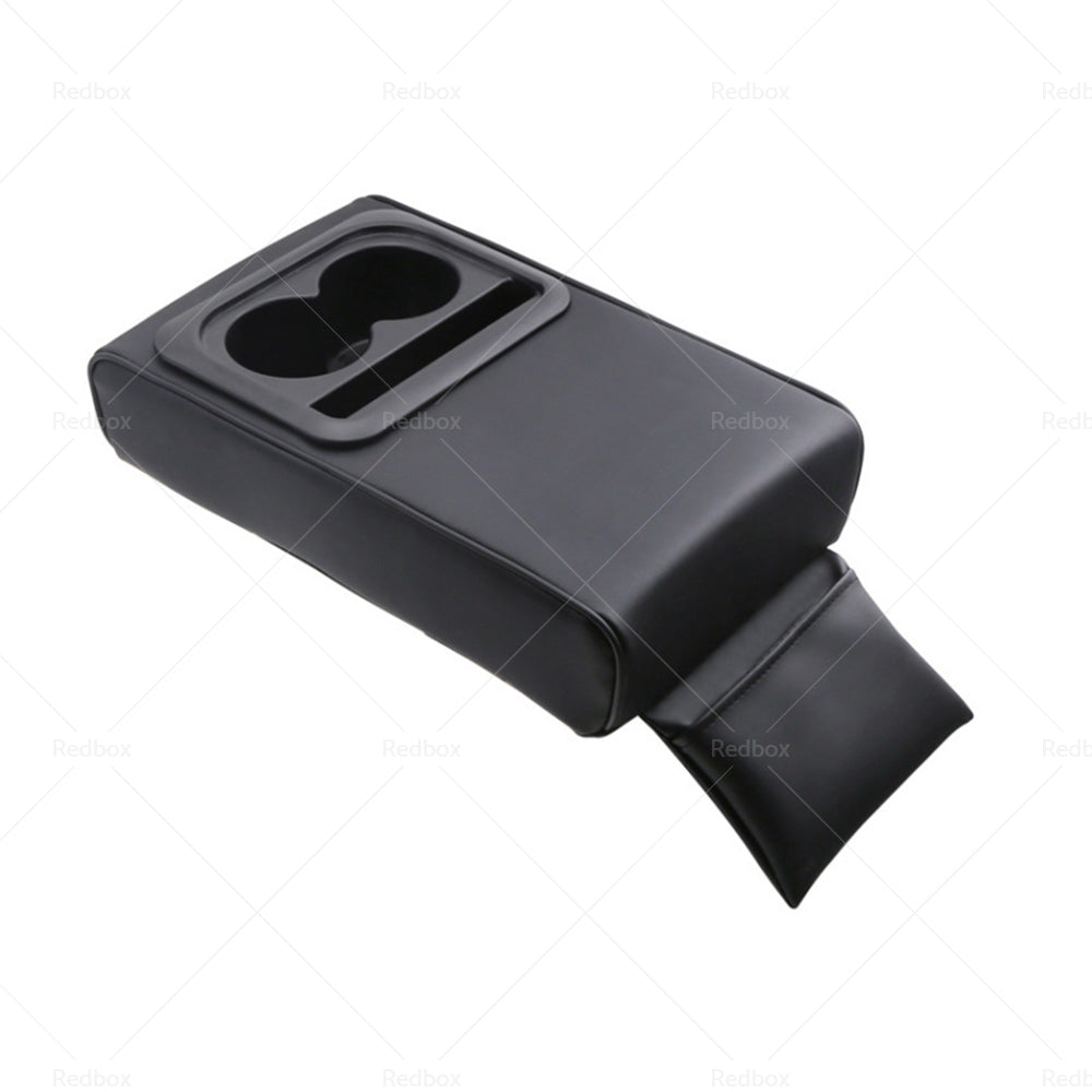 Center Console Leather Armrest Support Elbow Rest Extender Organizer Cup Holder-4