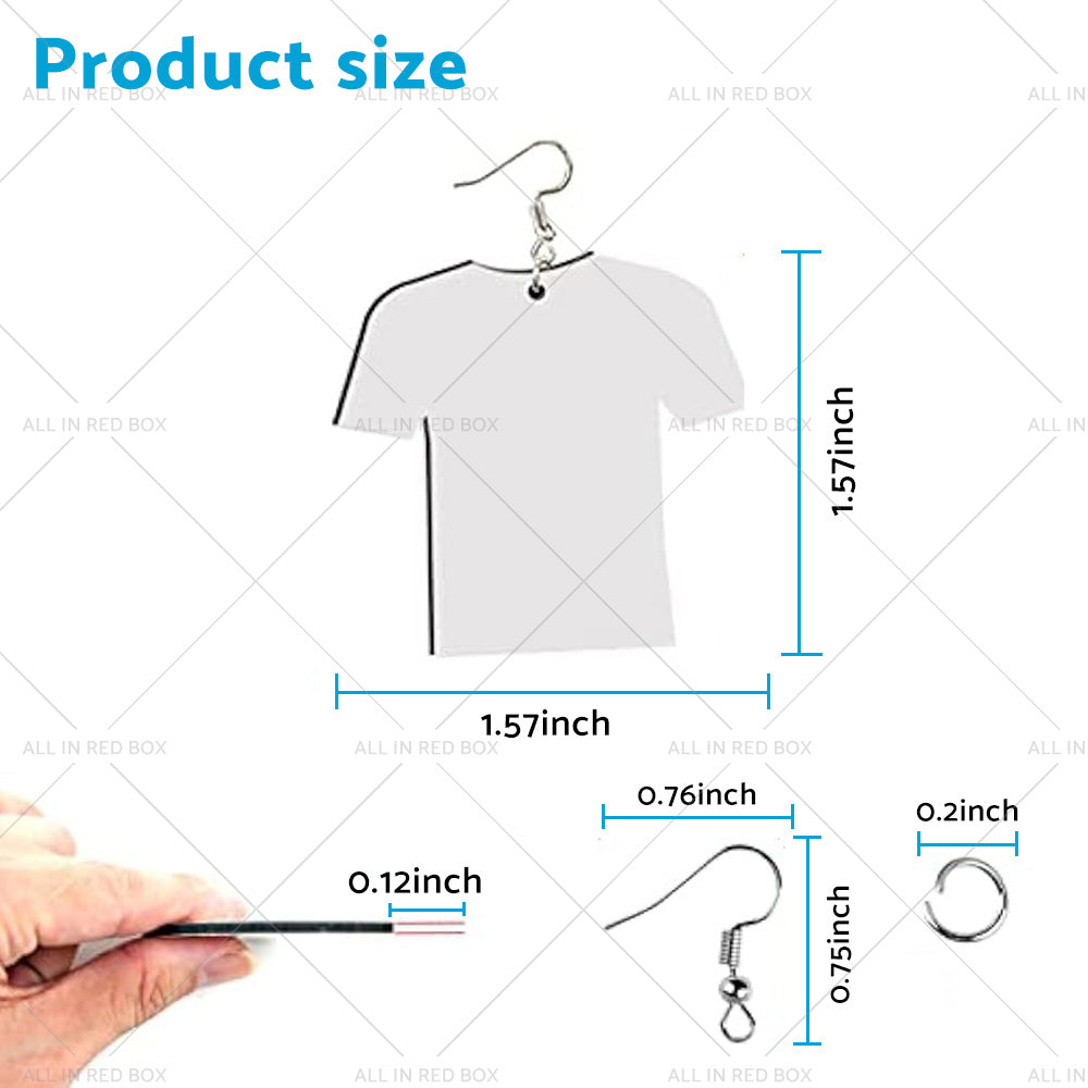 48PCS Blank Jewelry Earring Wood MDF Football Shirt Earring Double-Sided DIY-4