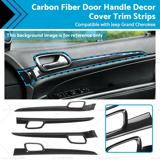Carbon Fiber Door Handle Decor Cover Trim Strips Suitablefor Jeep Grand Cherokee-0