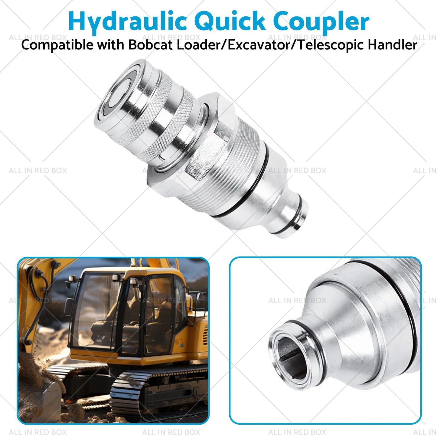 Suitable For Bobcat Female Hydraulic Coupler Flat Faced Quick 7246802 FFH 48mm-4