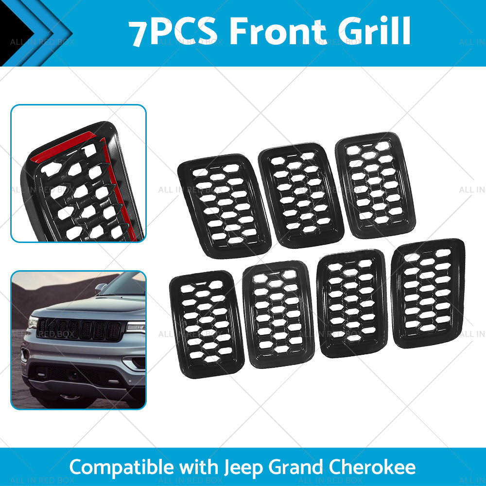 Front Grill Mesh Covers Inserts Suitable for Jeep Grand Cherokee 17-22  Black-2