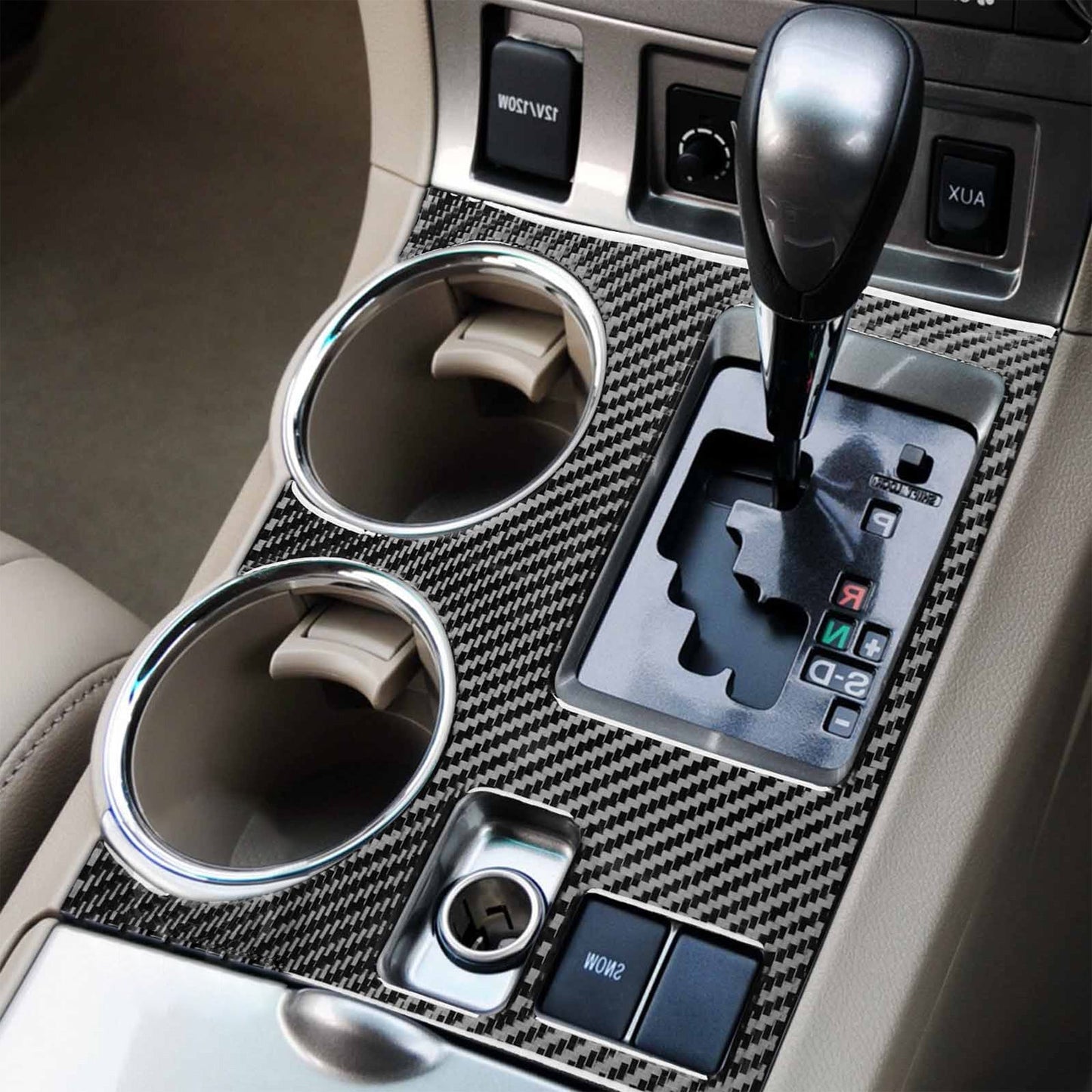 2pcs Carbon Fiber Gear Shift Console Trim Suitable For Toyota Kluger 08-13-4