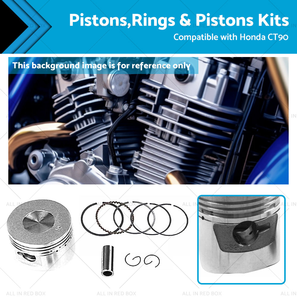 Suitable for Honda CT90 66-79 STD Piston Kit 47mm Rings Pin Clips-0