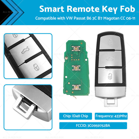 Smart Remote Key Fob 3C0959752BA Suitable ForVW Passat B6 3C B7 Magotan CC 06-11-0