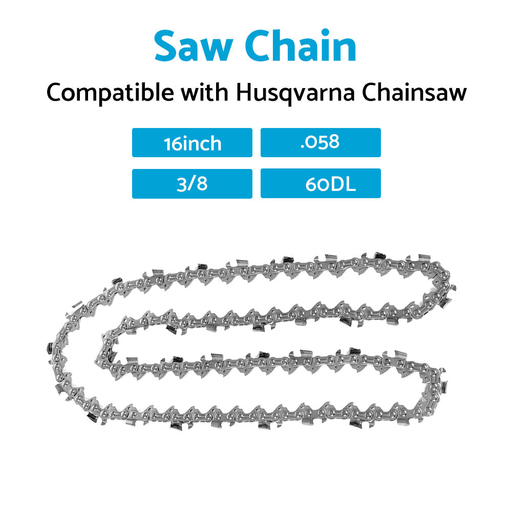 Tungsten Carbide Chainsaw Chain 16inch 3 8 058 60DL Suitable for Husqvarna-2