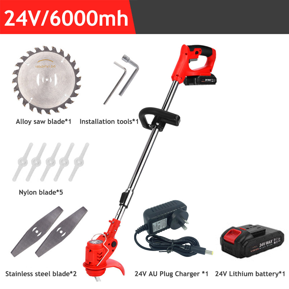1/2 Battery Cordless Grass Trimmer Lawn Electric Whipper Snipper Strimmer 7Blade-5