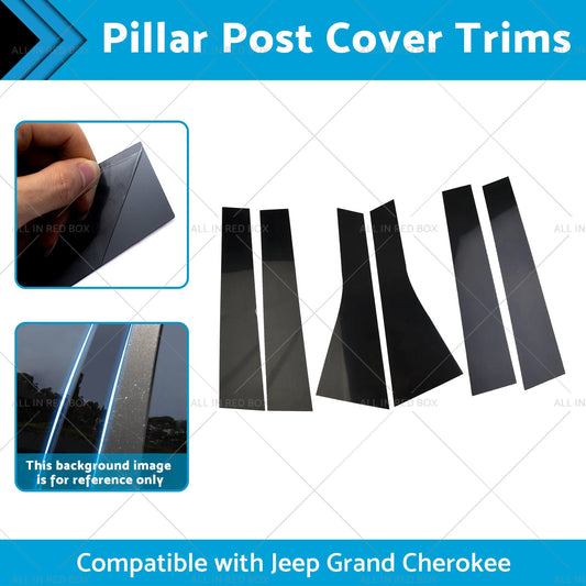 6PCS Black Pillar Post Cover Trims Suitable for 2011-2021 Jeep Grand Cherokee-1