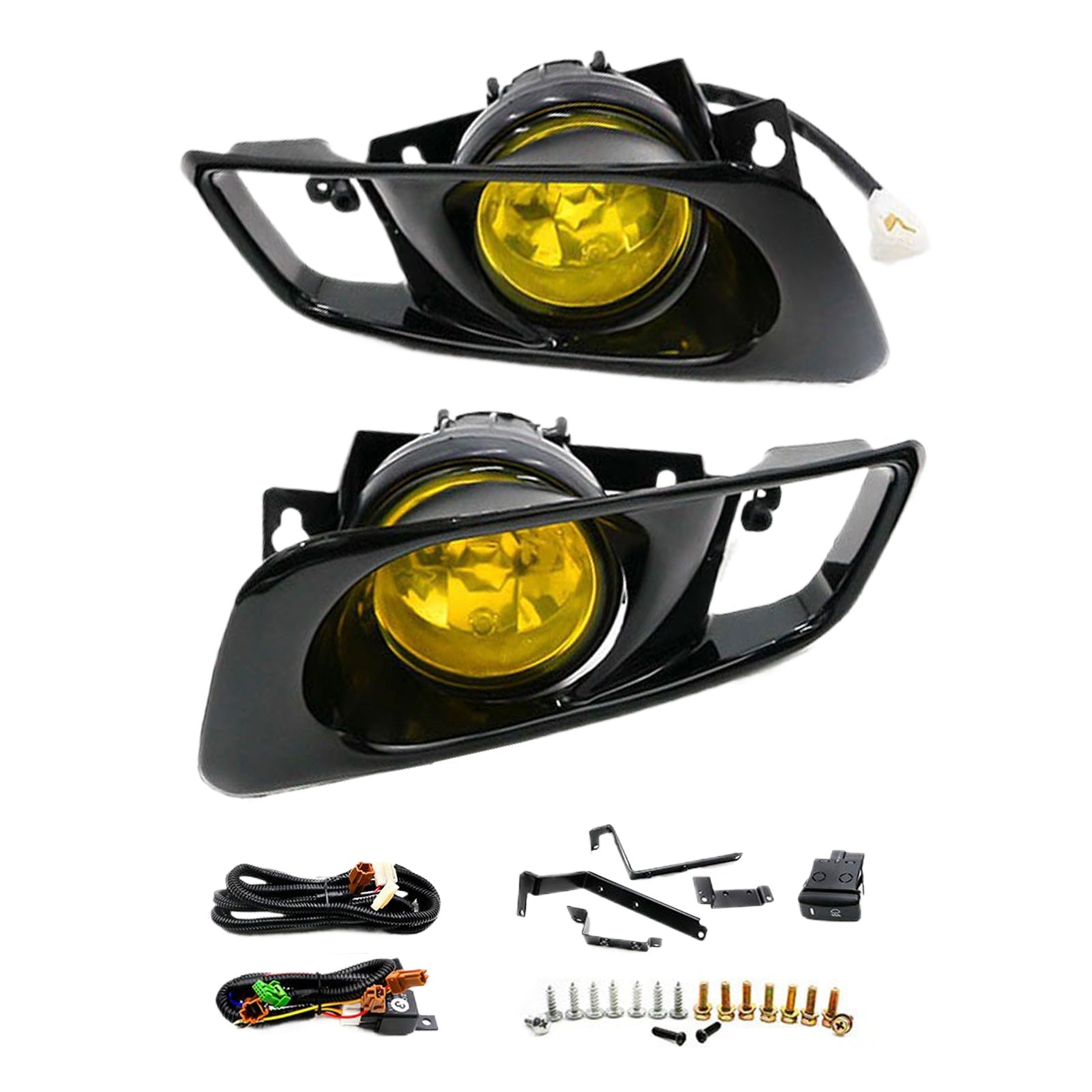Yellow Fog Lights Suitable for Honda Civic EK EM 2 3 4 Dr JDM Lamp Kit 99-00-0