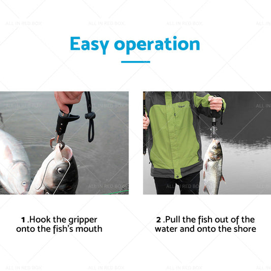 Stainless Steel Fish Lip Grabber Gripper Fishing Tool Grip Tackle Scale 30KG-1