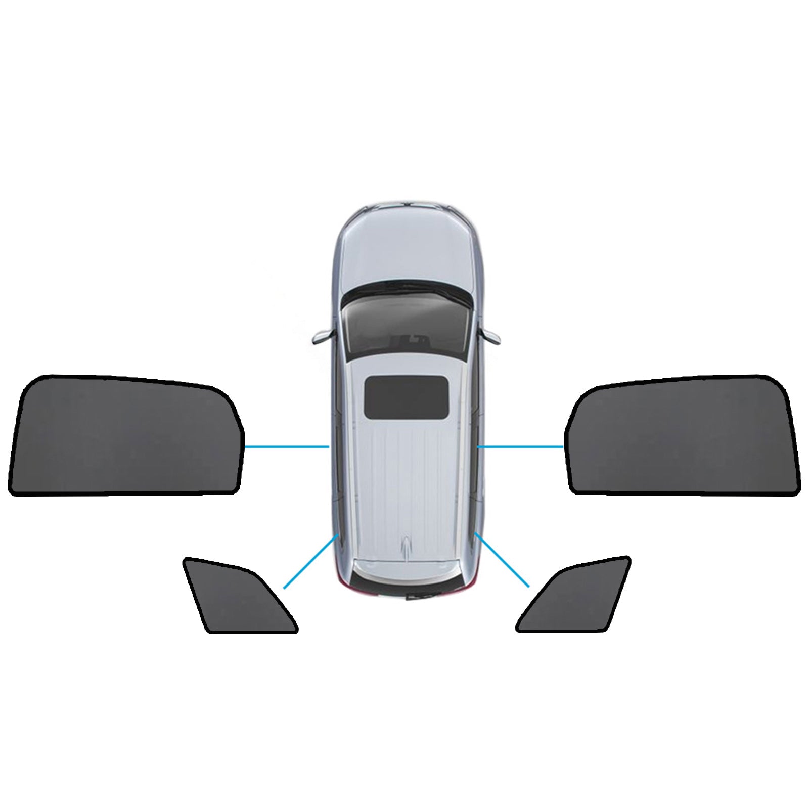 Magnetic Mesh Sun Blind Shades Suitable for Audi Q7 SQ7 2015-2025 On Front/Rear-4