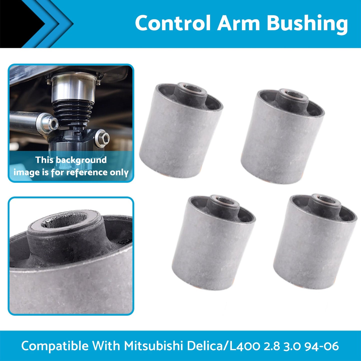 Suspension Bushings Rubber Suitable For Mitsubishi Delica Space Gear 2.8 3.0 Trailing Arm Bush Kit Rear-1