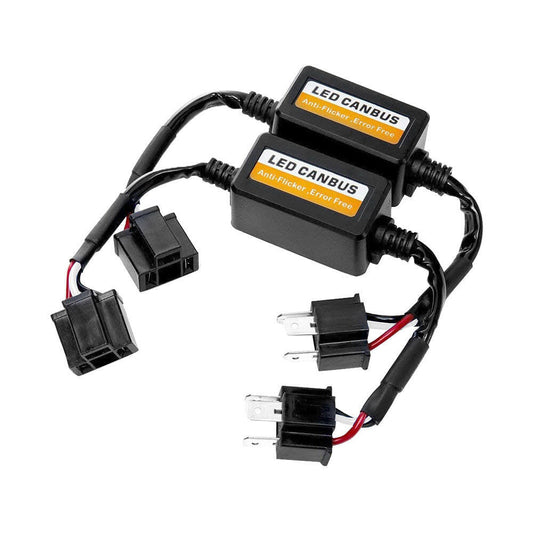 2x H4 LED Headlight Canbus Error Free Anti-Flicker Resistor Canceller Decoder ST-0