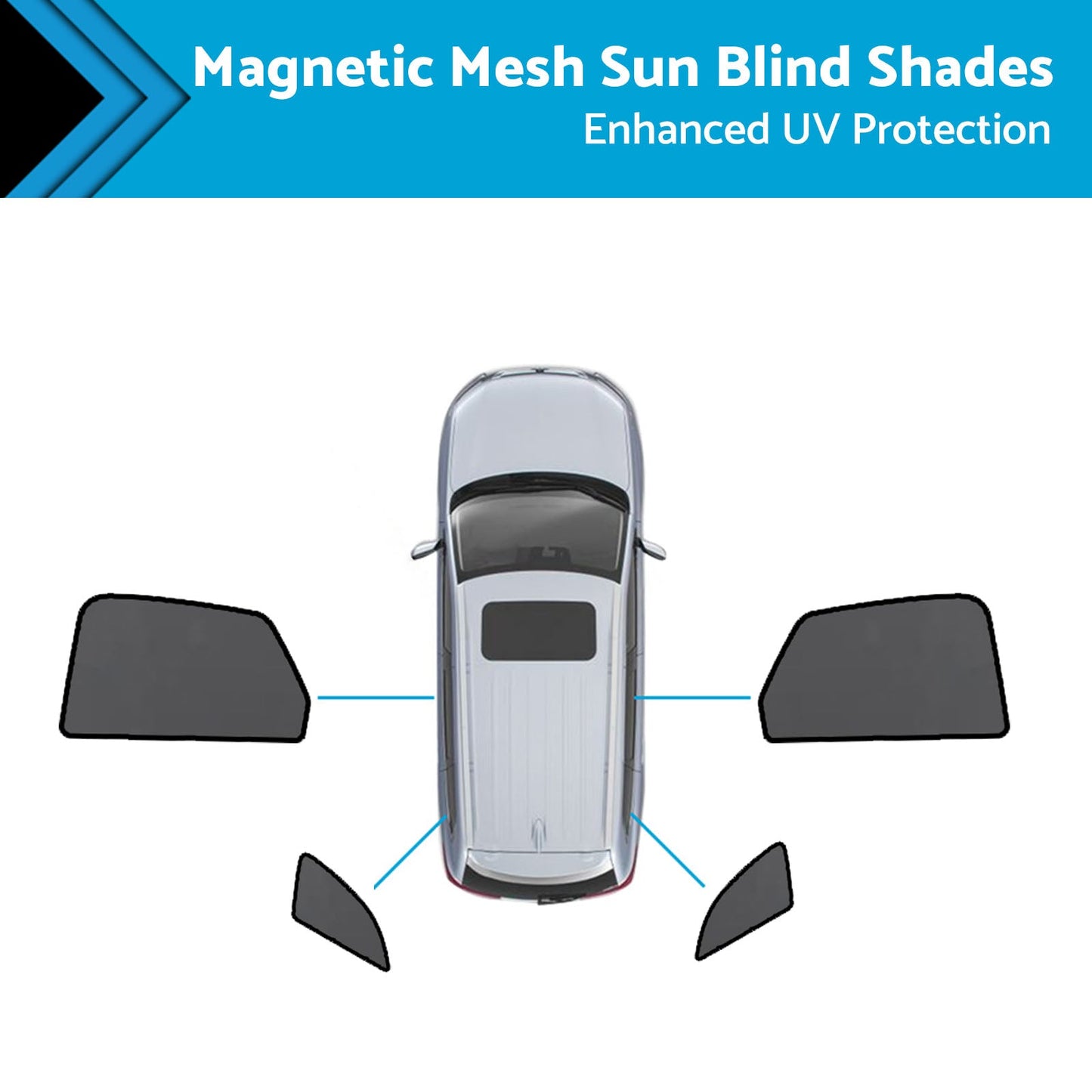 Magnetic Mesh Sun Blind Shades Suitable for Audi Q5 FY 2017-2025 On Front Rear-3
