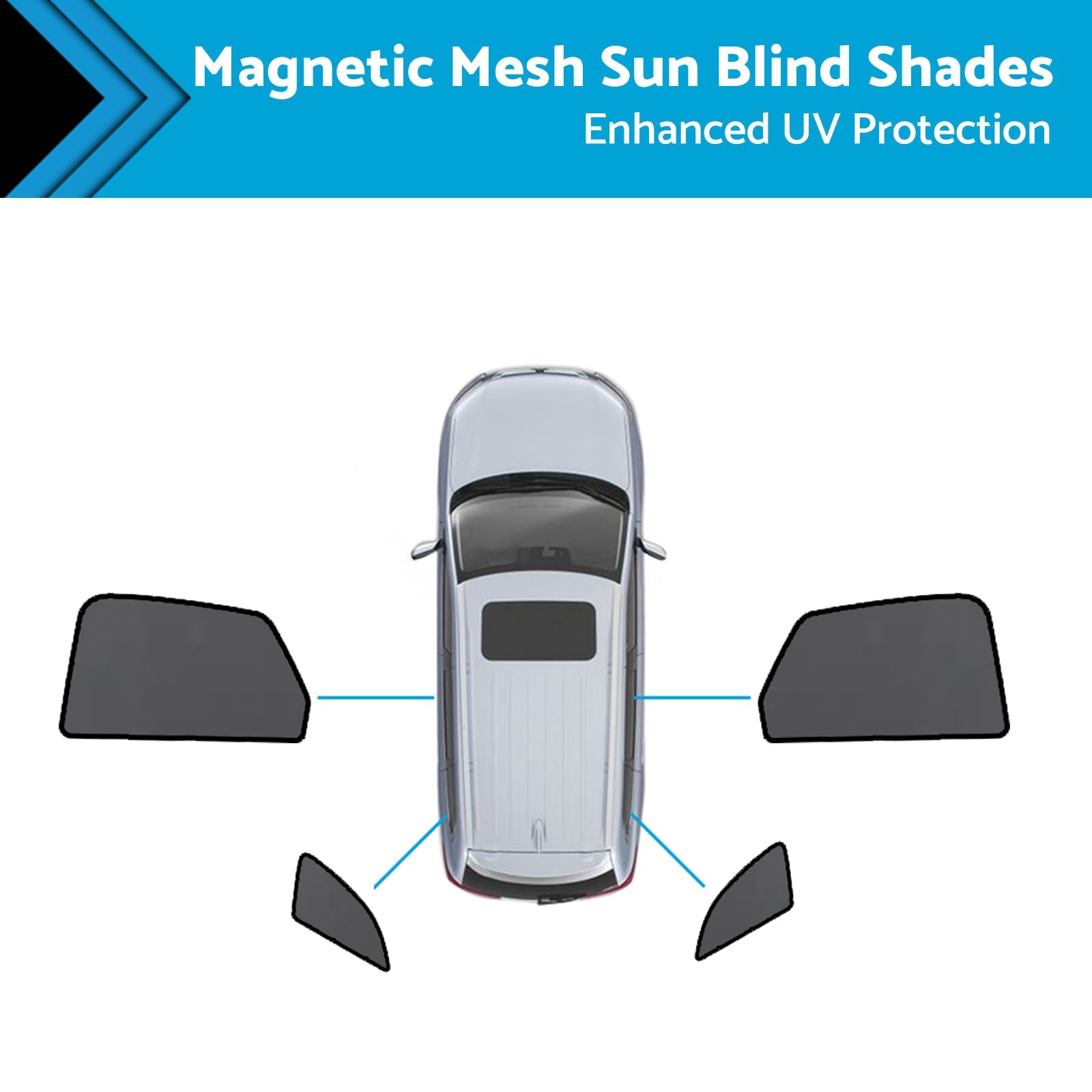 Magnetic Mesh Sun Blind Shades Suitable for Audi Q5 FY 2017-2025 On Front Rear-3