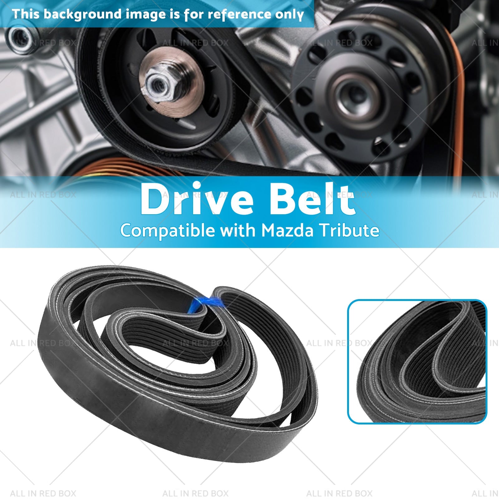 V-Ribbed Serpentine Drive Belt 6PK2185 Suitablefor Mazda Tribute Lexus Ford Benz-2