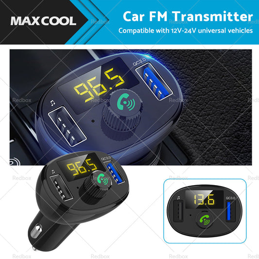 Bluetooth-5. 0 Radio Car Kit Wireless FM Transmitter Dual USB Charger MP3 Player-0