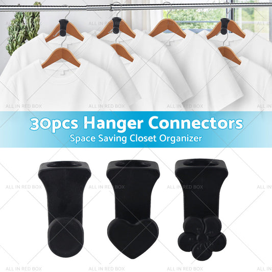 30PCS Closet Clothes Hanger Connector Hook Closet Space Organizer Space Saving-1
