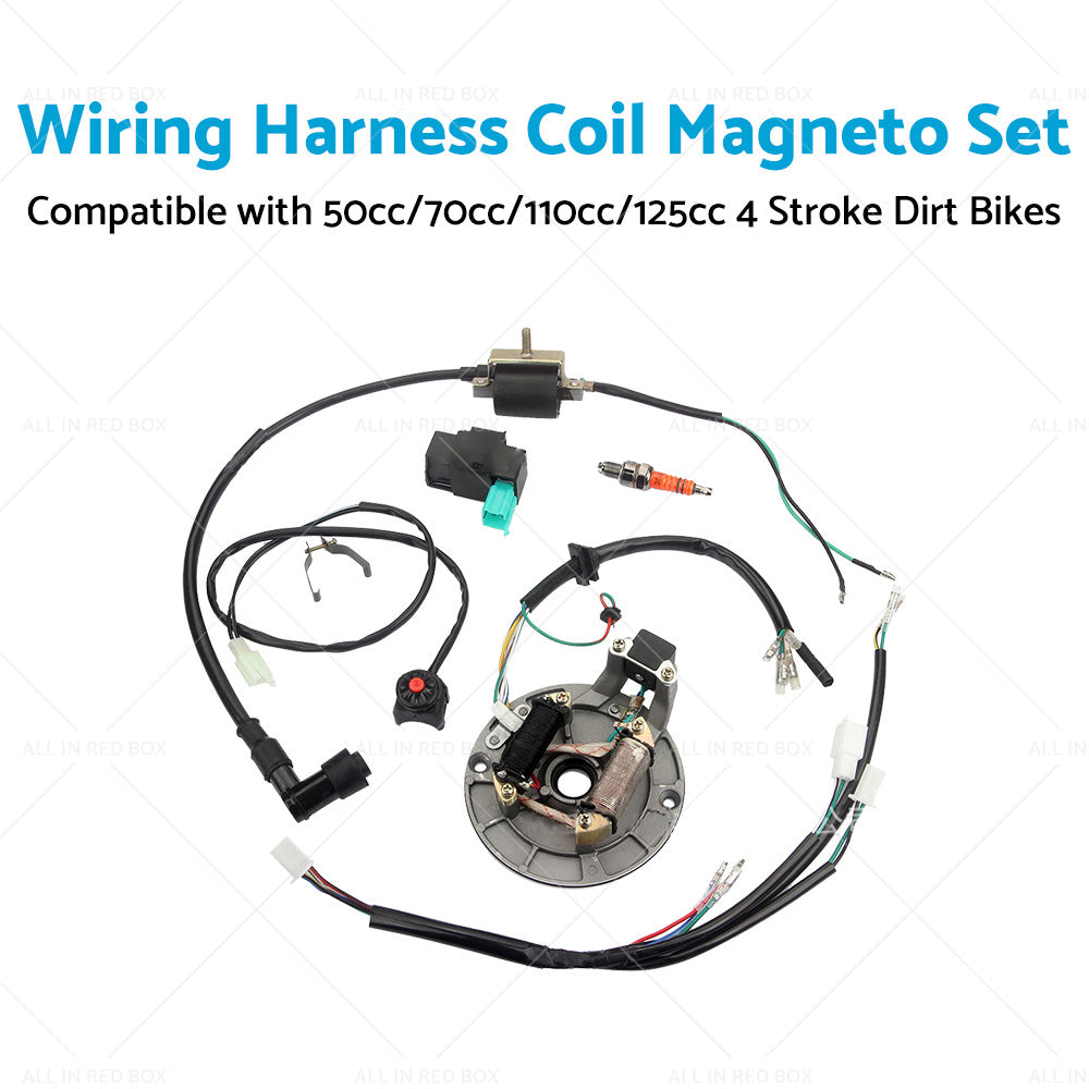 50cc 125cc Wire Harness Wiring Coil Magneto for Dirt Pit Trail Bike-3