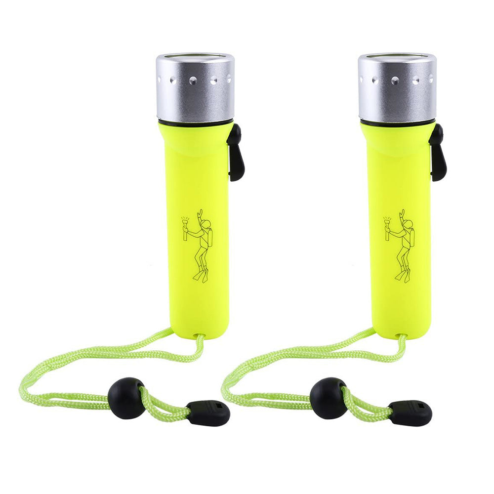 2x Waterproof Bright LED Scuba Diving Underwater Flashlight Torch Light Lamp Suitable For Diving & Outdoor Use-4