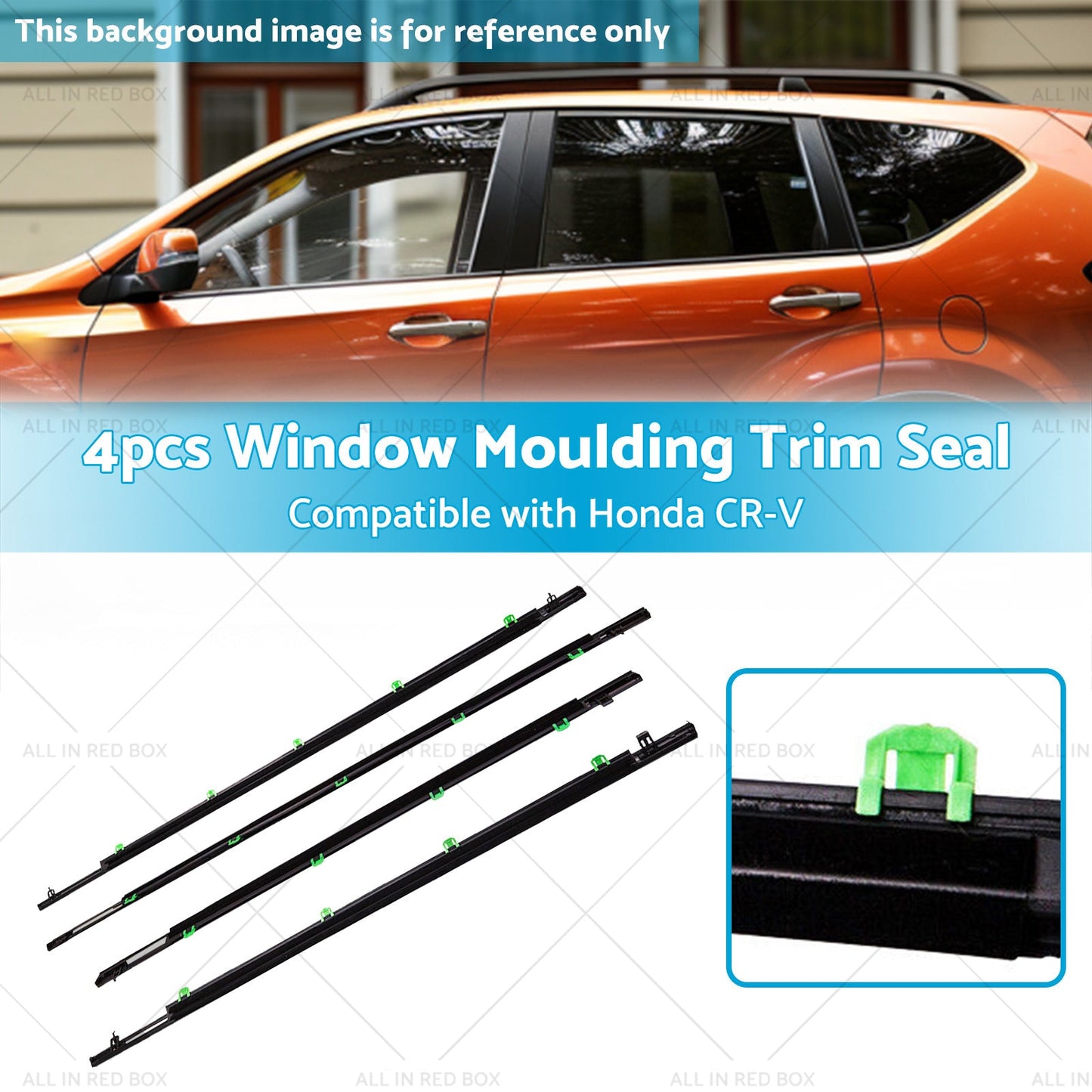Black Weatherstrip Window Moulding Trim Seal Suitable For Honda CR-V CRV 07-11-2