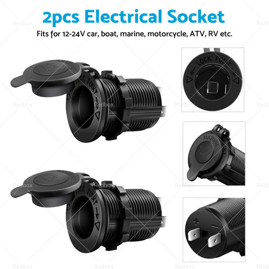 2X Waterproof 12V Car Cigarette Lighter Socket USB Charger Power Adapter Outlet-1