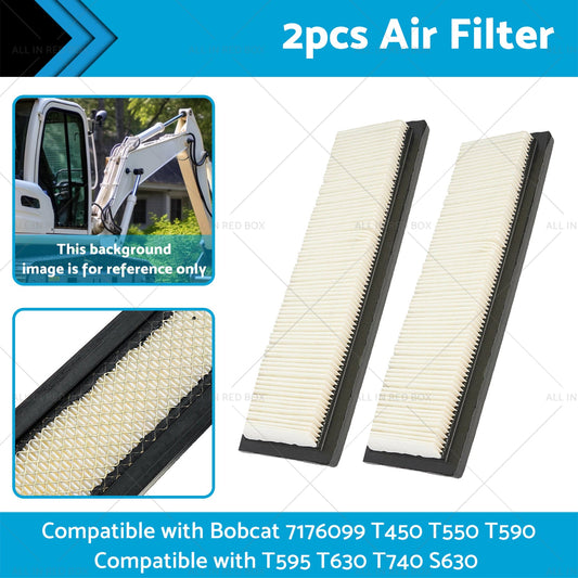 2X Air Filter SuitableFor Bobcat 7176099 T450 T550 T590 T595 T630 T740 S630 S650-1