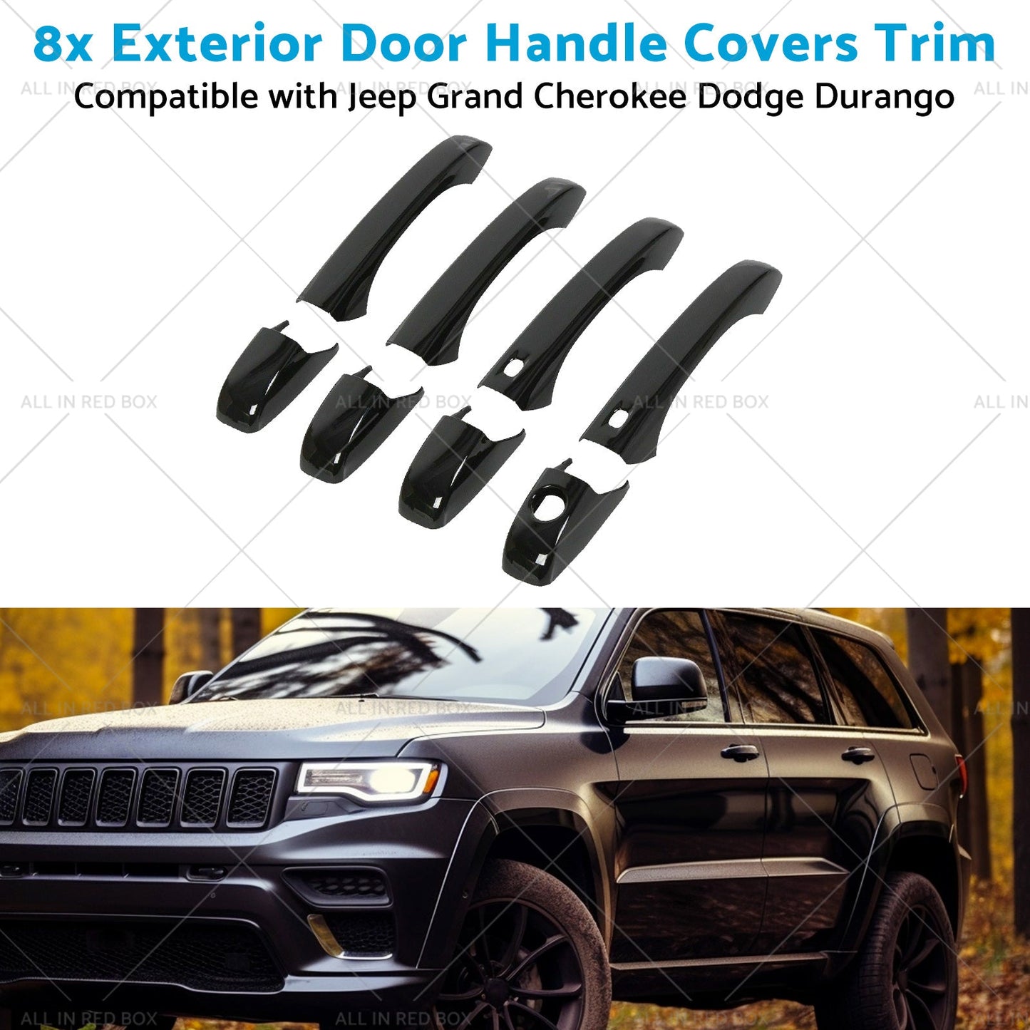 8pcs Exterior Door Handle Covers Trim Suitable for Jeep Grand Cherokee Chrysler-4