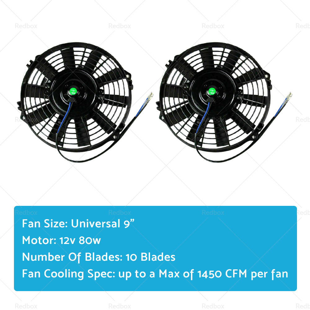2PCS 9inch 12V 80w Electric Radiator FanMounting Kits fits for Holden Commodore-3