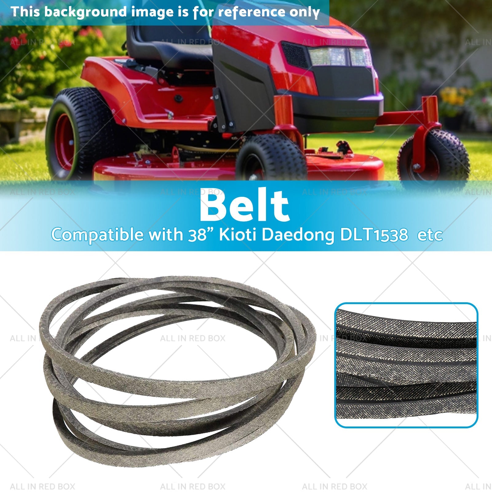 Deck Belt Suitable for 38inch Kioti Daedong Masport G3800 White Outdoor LT125-1