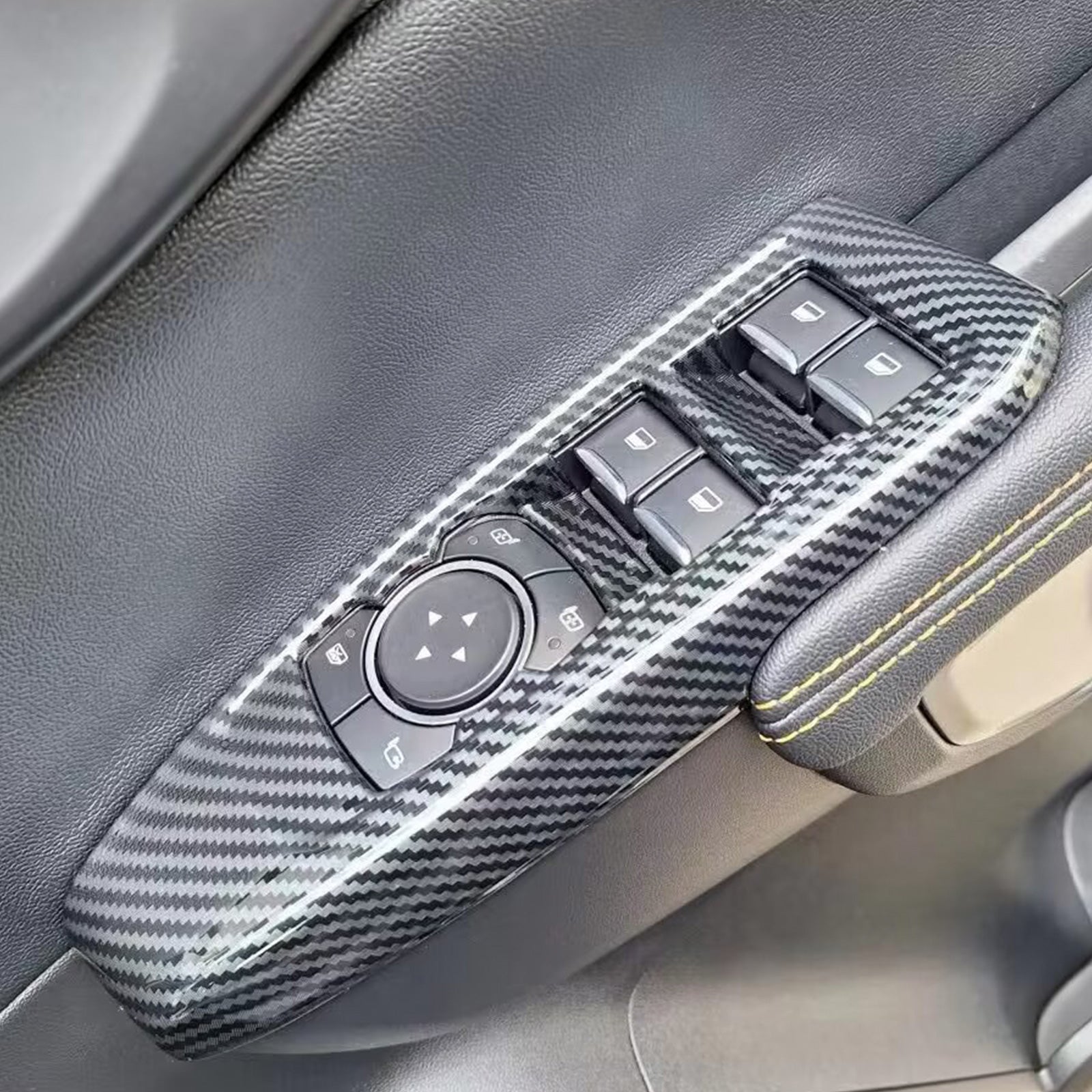 4x Carbon Car Window Control Panel Switch Cover Suitable For Ford Ranger-3