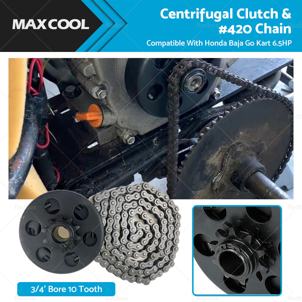 Centrifugal Clutch 3 or 4 inch  Bore 10 Tooth W or   420 Chain Suitable For Go Kart 6. 5HP-0
