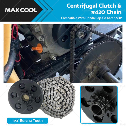 Centrifugal Clutch 3 or 4 inch  Bore 10 Tooth W or   420 Chain Suitable For Go Kart 6. 5HP-0