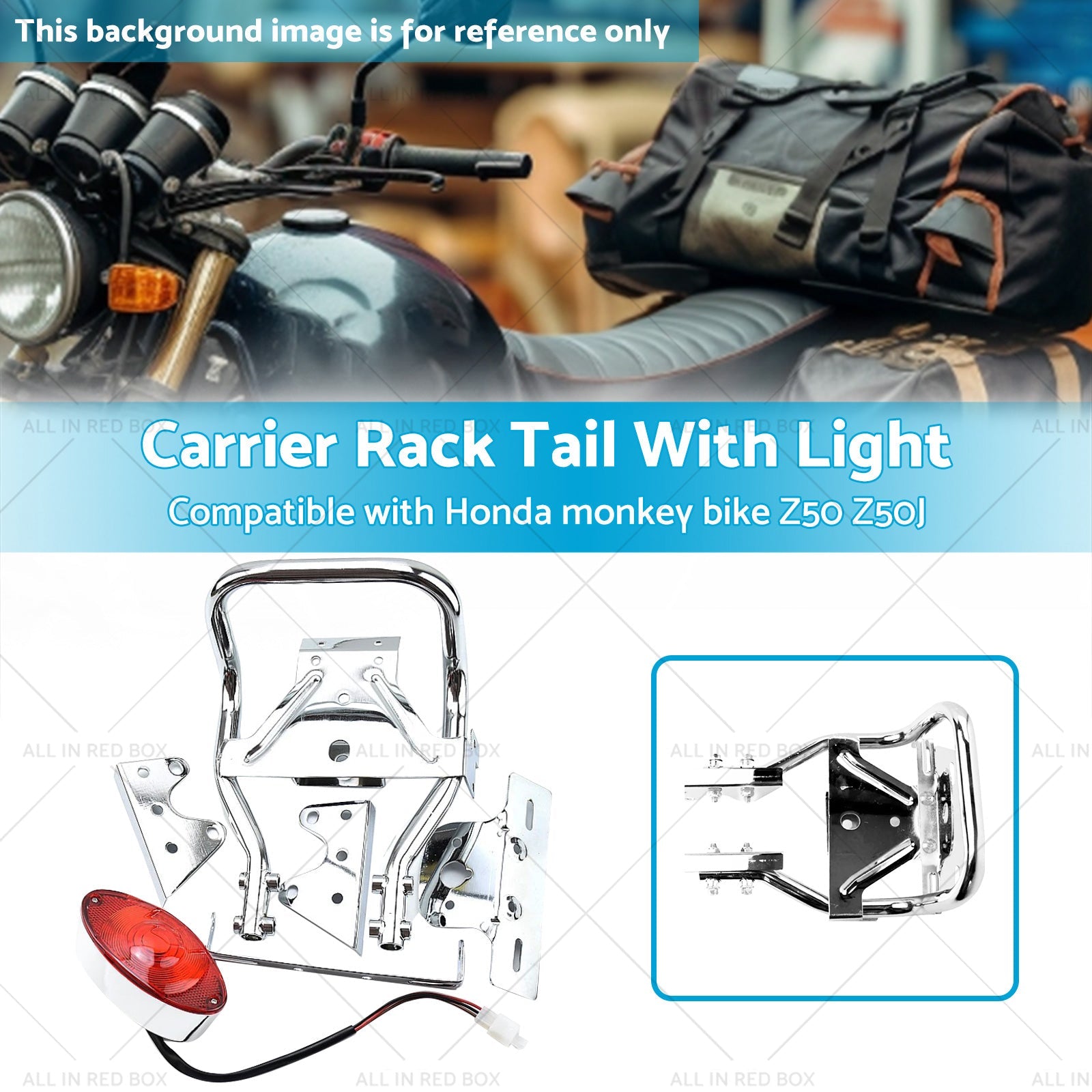 Rear Carrier Rack Tail Light Suitable For Honda Z50J Monkey Gorilla Motorcycle-2