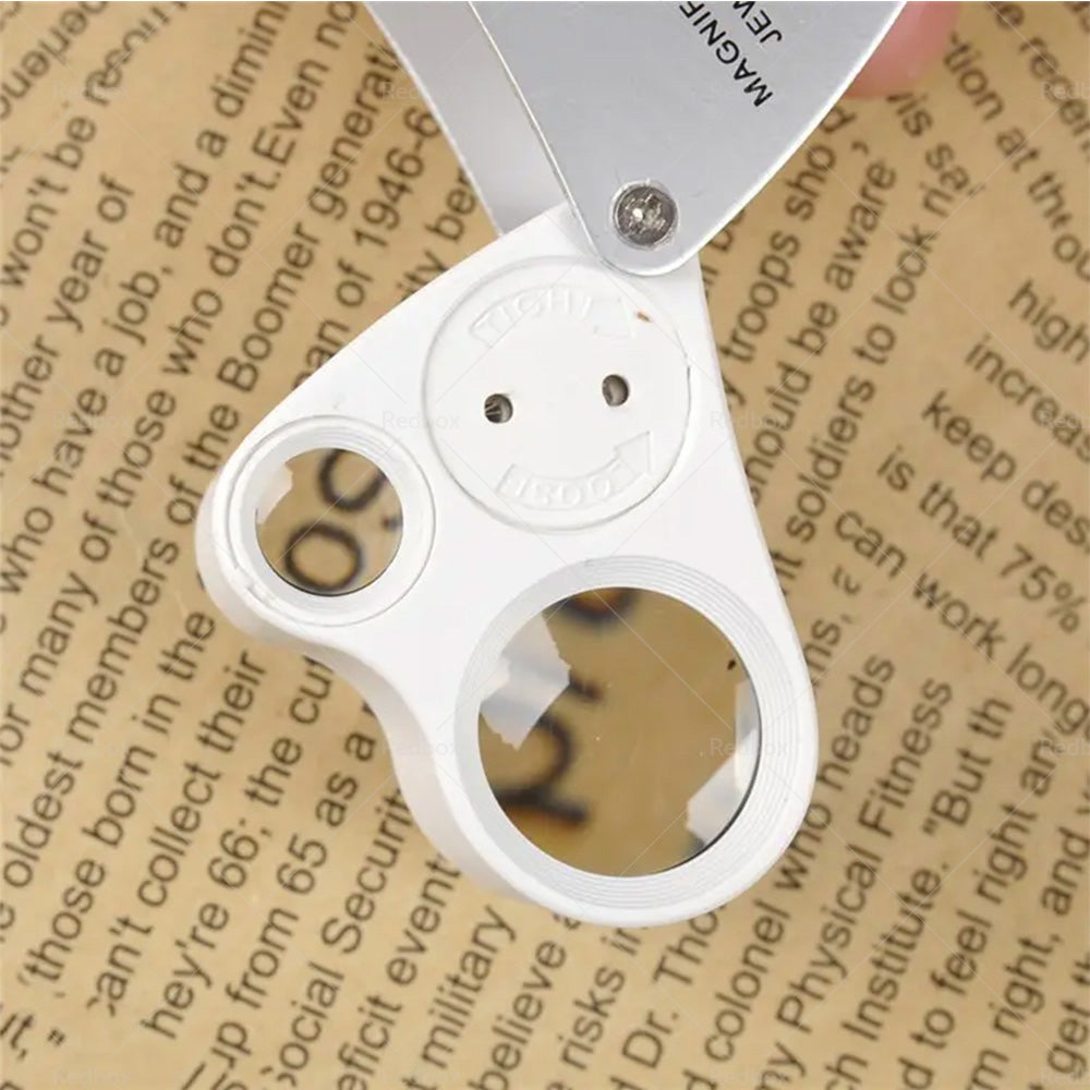 30X 60X Jewelry Loupe LED Lighted Illuminated Jewelers Eye Loop 2 Lens Magnifier-2
