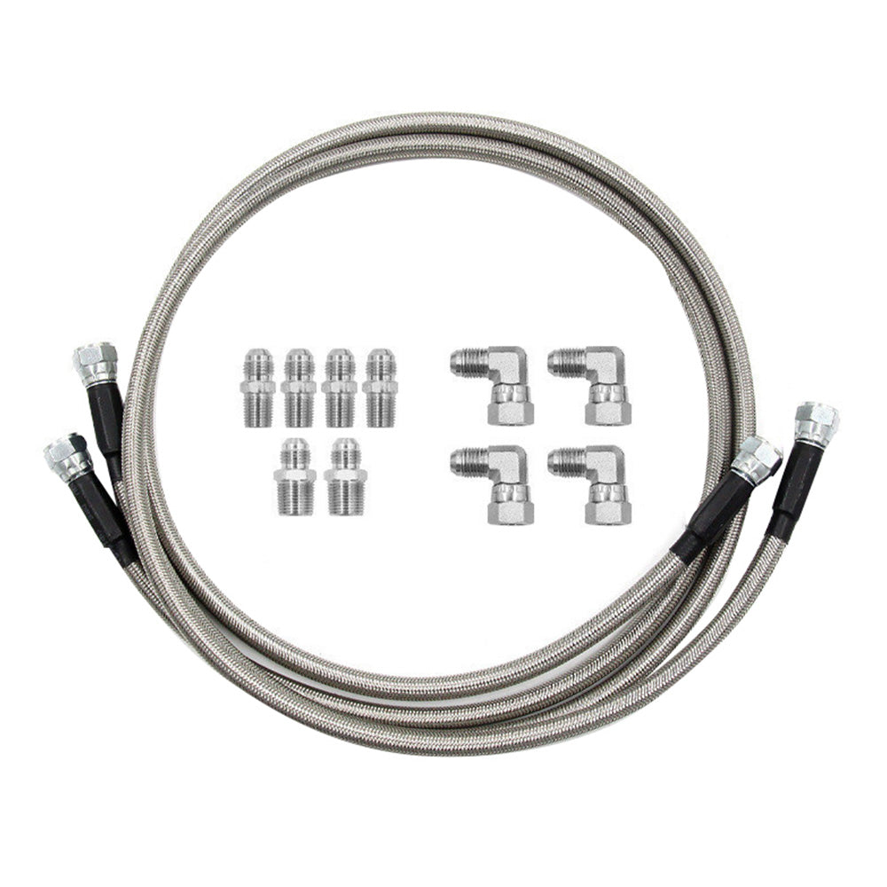 Stainless Steel Braided Transmission Cooler Hose Fitting Kit Suitable For 700R4 / TH350 / TH400-1