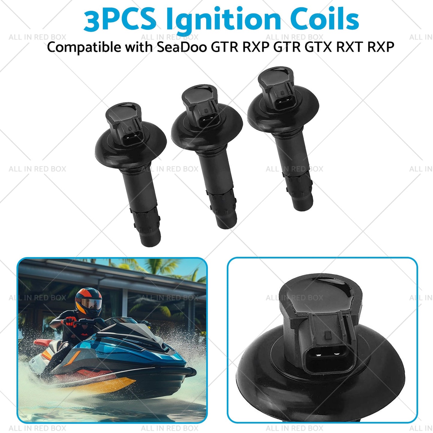 3PCS Ignition Coil Sticks Suitable For SeaDoo RXP GTI GTS GT5 RXP GTR GTX RXT-4