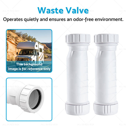 2Pcs Set Waterless Self Sealing Waste Valve Inline Trap Bath Basin Caravan RV-1