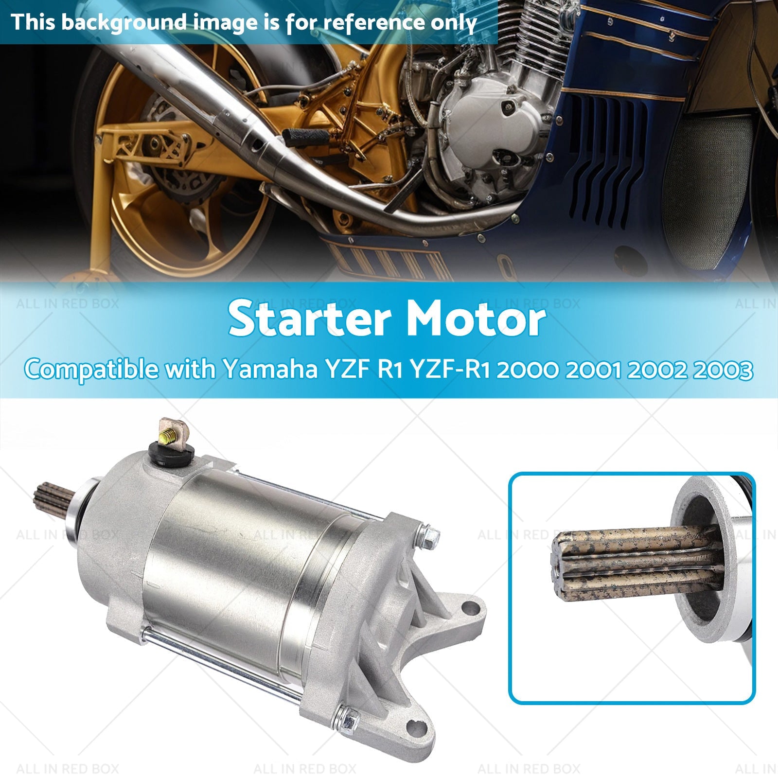 Engine Starter Motor Suitable for Yamaha YZF-R1 2000-2003 5PW-81890-01-00-2