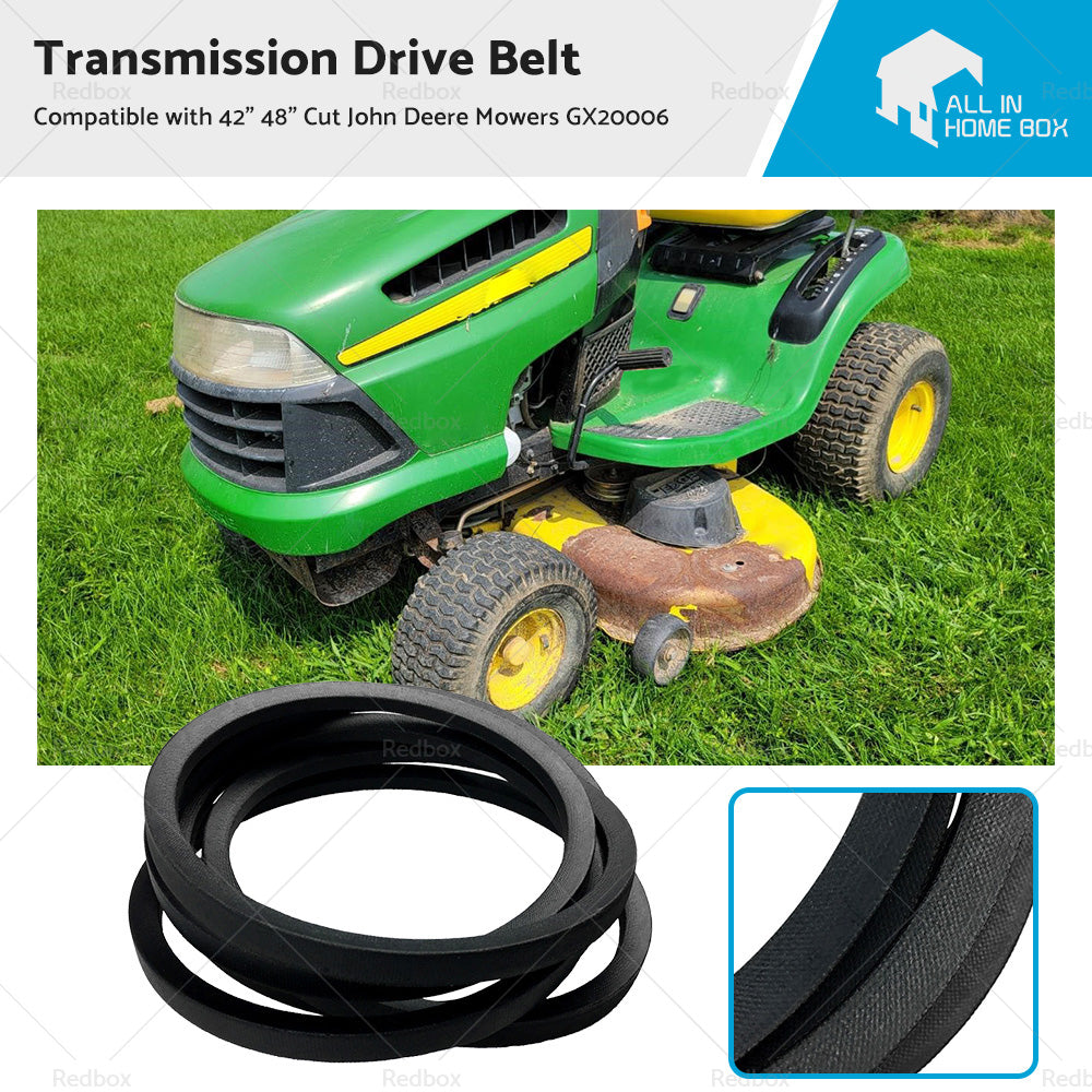 Transmission Drive Belt Suitbale For 42 inch  48 inch  Cut John Deere Mowers GX20006 Black-0