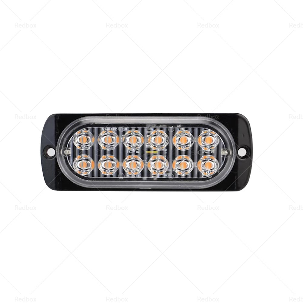 12 LED Strobe Lights Emergency Warning Beacon White Amber 12 24V-4