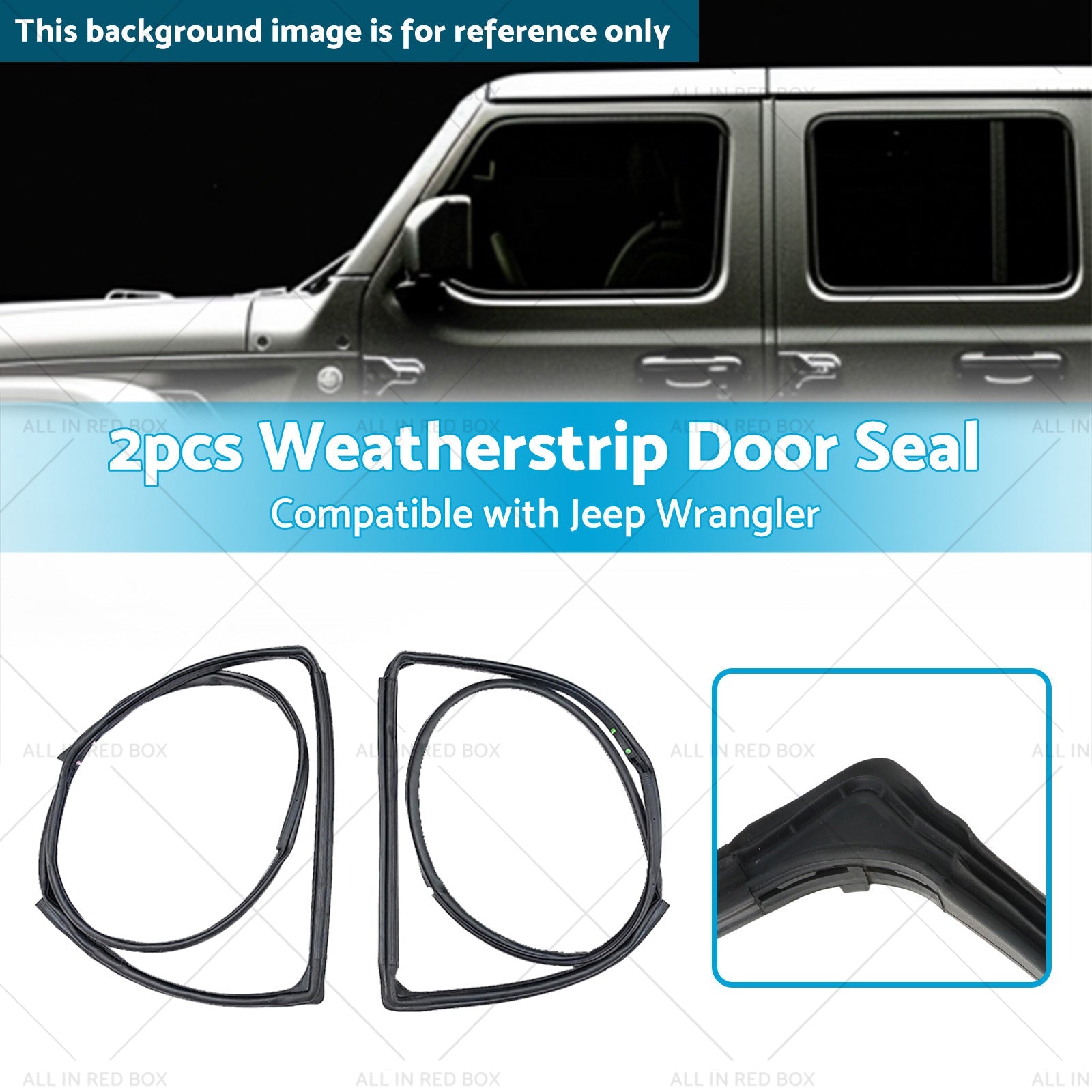 2pcs Front Door Weatherstrip Gasket Seal Suitable For Jeep Wrangle JK 2007-2018-2